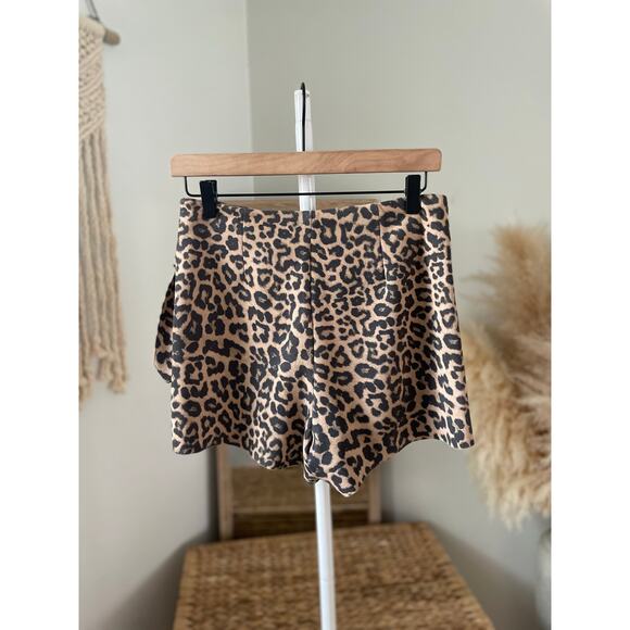 Zara Faux Suede Cheetah Mini Skort XS Leopard Animal Print Short Night Out Party - Picture 5 of 11